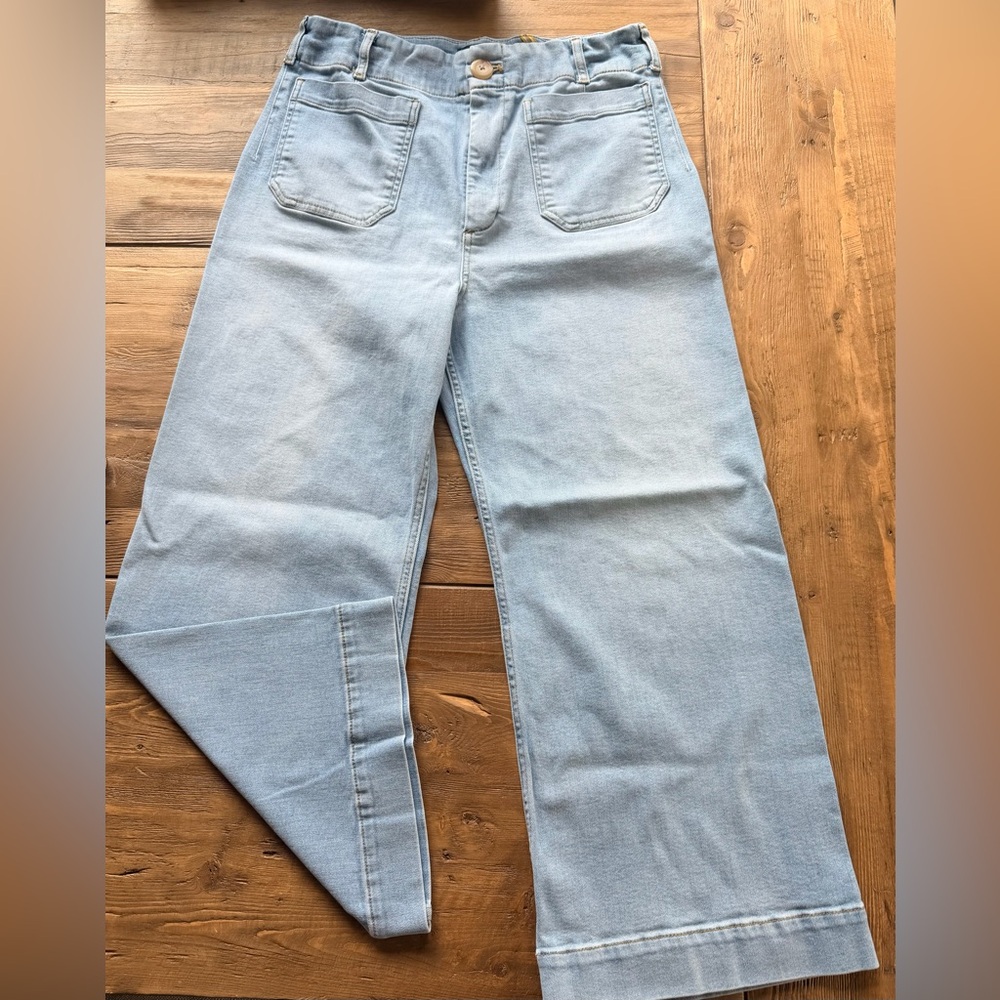 Anthropologie Maeve Colette Wide Leg Blue Flare Jeans